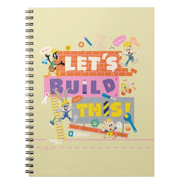 Caderno Espiral BUGS BUNNY BUILDERS™| "Vamos Construir Isto" Obra (Frente)