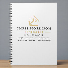 Caderno Espiral Building Construction White Gold