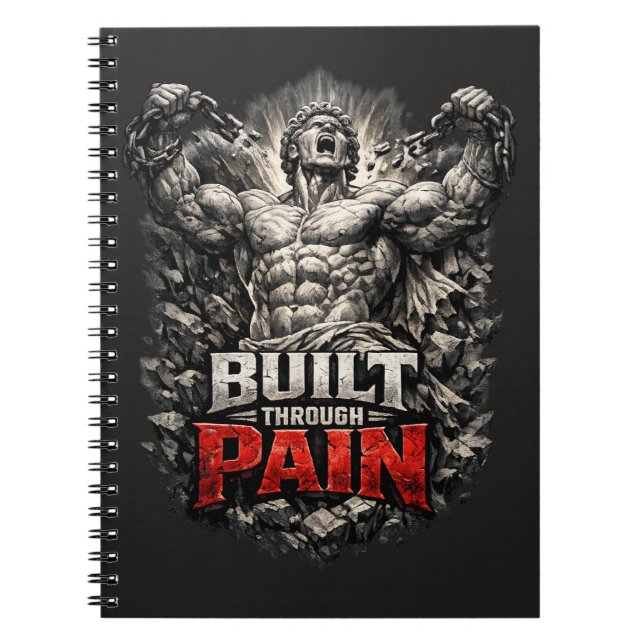 Caderno Espiral Built Through Pain Design (Frente)