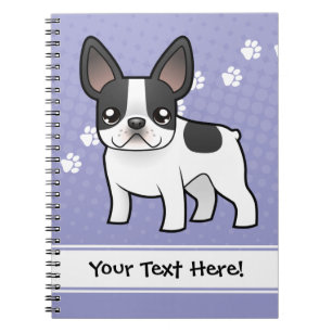 Caderno Espiral Buldogue francês dos desenhos animados