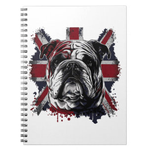 Caderno Espiral Buldogue inglês engraçado