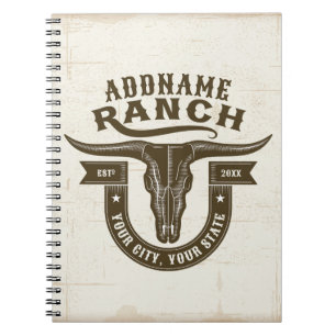 Caderno Espiral Bull Steer Skull Western Ranch