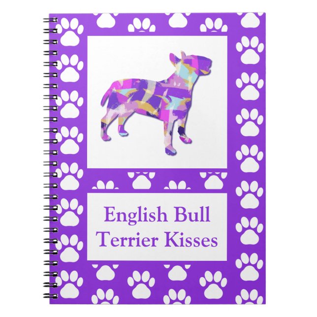 Caderno Espiral Bull Terrier English Kisses Dog Silhouket PPY&B (Frente)