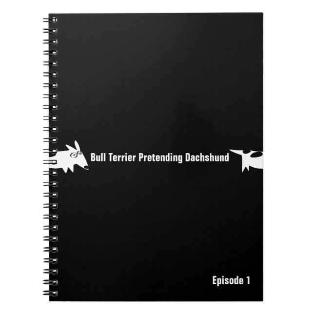 Caderno Espiral Bull Terrier Pretendendo Dachshund (Frente)