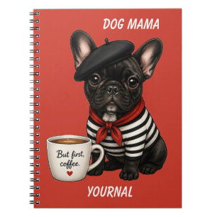 Caderno Espiral Bulldog Francês com café