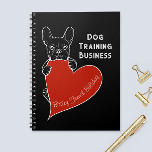 Caderno Espiral Bulldog Francês Personalizado e Bonito com Coração