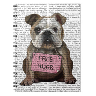 Caderno Espiral Bulldog Free Hugs