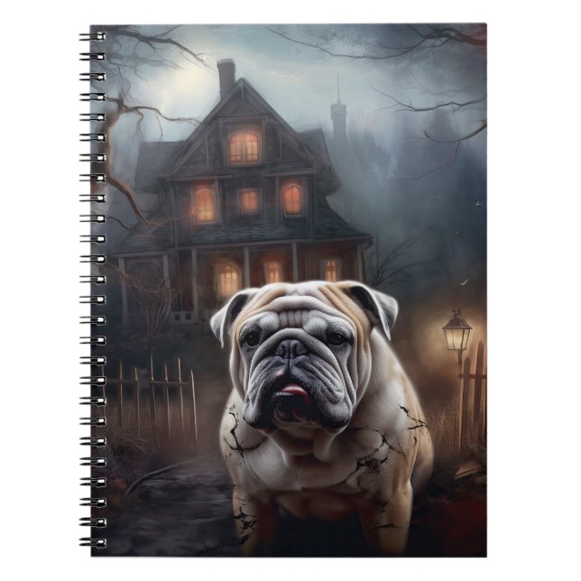 Caderno Espiral Bulldog Halloween Scary (Frente)
