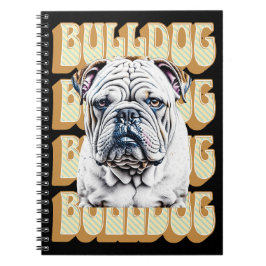 Caderno Espiral Bulldog Inglês com Fonte Retroativa