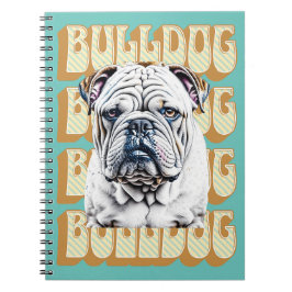 Caderno Espiral Bulldog Inglês com Fonte Retroativa