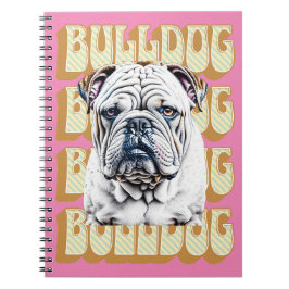 Caderno Espiral Bulldog Inglês com Fonte Retroativa