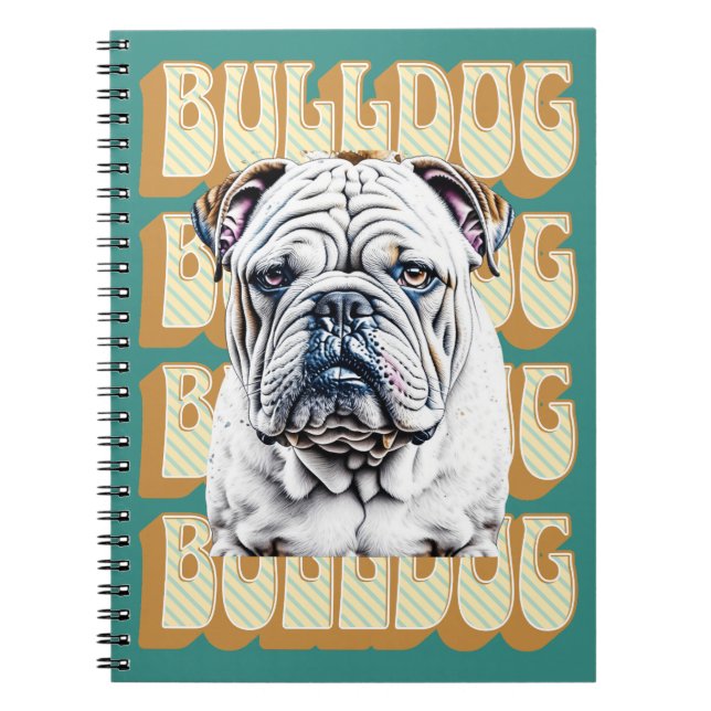 Caderno Espiral Bulldog Inglês com Fonte Retroativa (Frente)