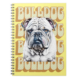Caderno Espiral Bulldog Inglês com Fonte Retroativa