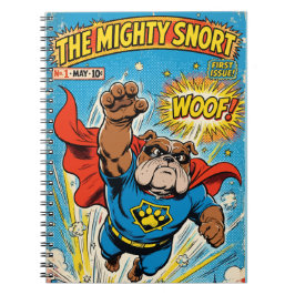 Caderno Espiral Bulldog Superhero Flying with Cape