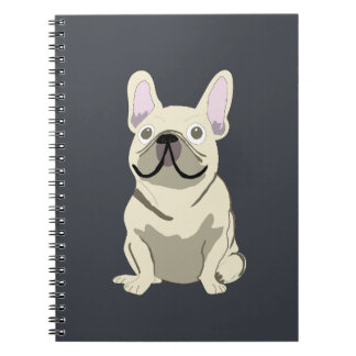 Caderno Espiral Bulldogue Francês Creme