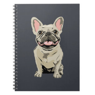 Caderno Espiral Bulldogue Francês Creme