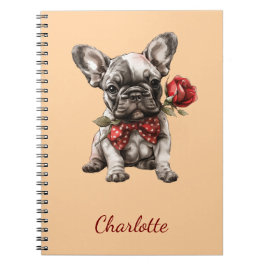 Caderno Espiral Bulldogue Francês Personalizado com Nome Personali