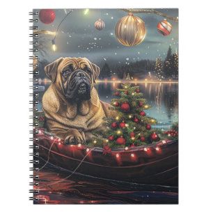 Caderno Espiral Bullmastiff Natal Festivo Voyage