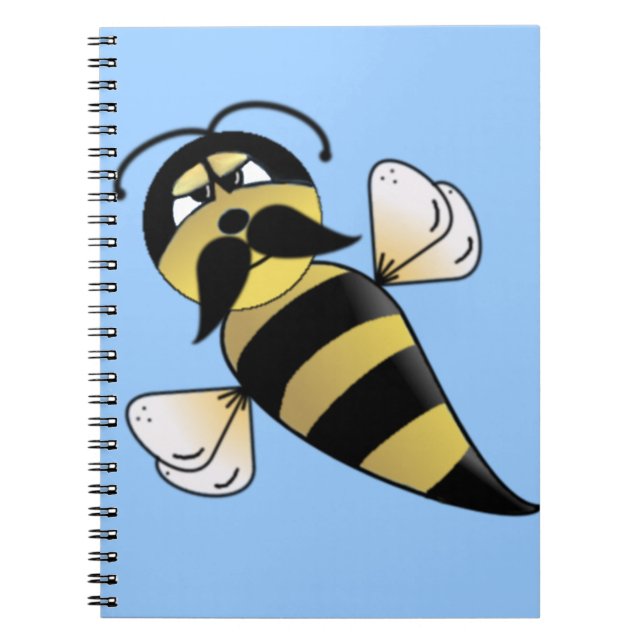 Caderno Espiral Bumble Bee com bigode (Frente)