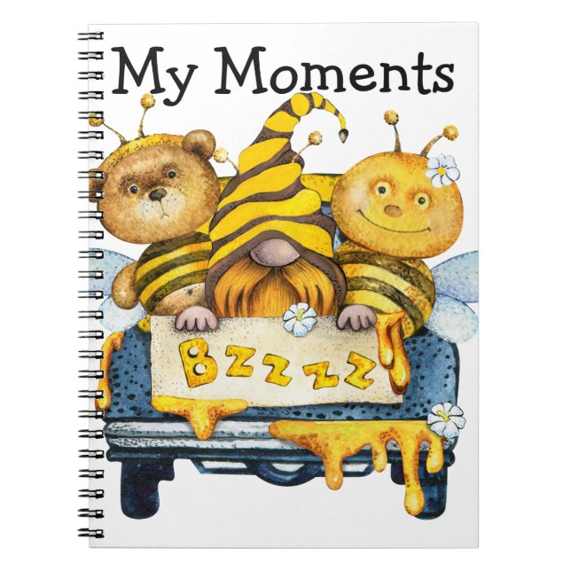 Caderno Espiral Bumble Bee, Gnome, Bear Spiral Notebook Photobook (Frente)