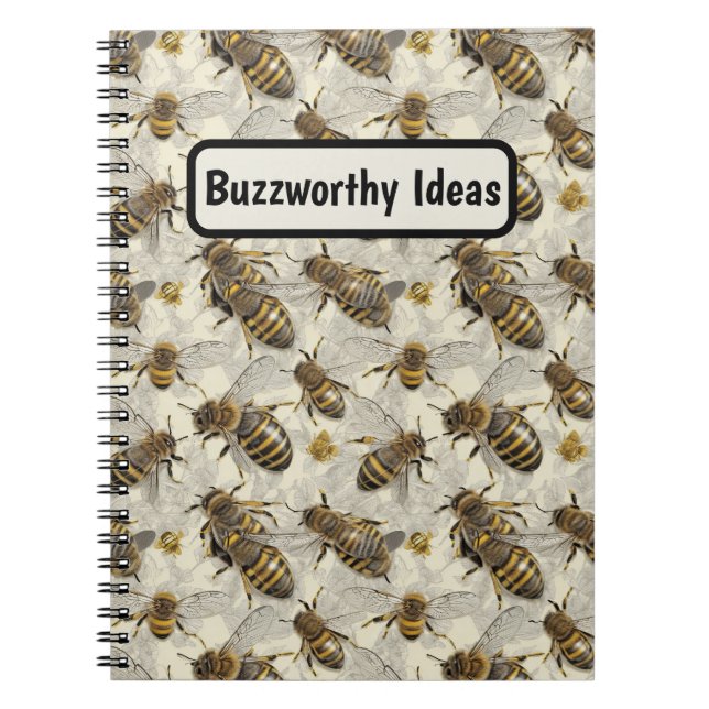 Caderno Espiral Bumble Bees Personalizadas (Frente)