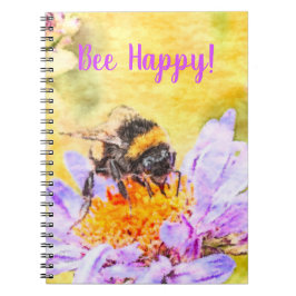 Caderno Espiral Bumblebee na Flor