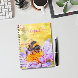 Caderno Espiral Bumblebee No Nome Personalizado Da Flor