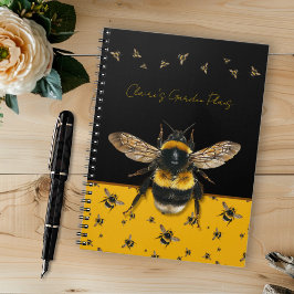 Caderno Espiral Bumblebees Personalized Gardening Journal