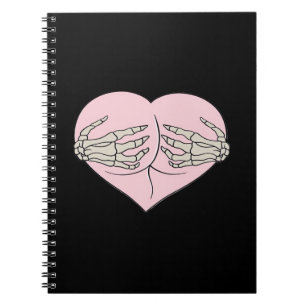 Caderno Espiral Bumbum Cardíaco Abraço Mãos de Esqueleto Clássicas