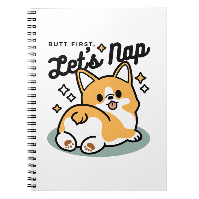 Caderno Espiral Bumbum Primeiro, Vamos Nap - Bumbum Corgi Cute (Frente)