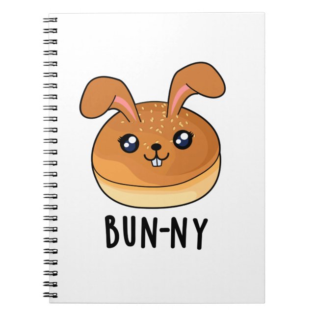Caderno Espiral Bun-ny Funny Bunny Coelho Bun Pun (Frente)