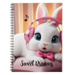 Caderno Espiral Bunny Dreamer Notebook – Cute Pastel Journal for K