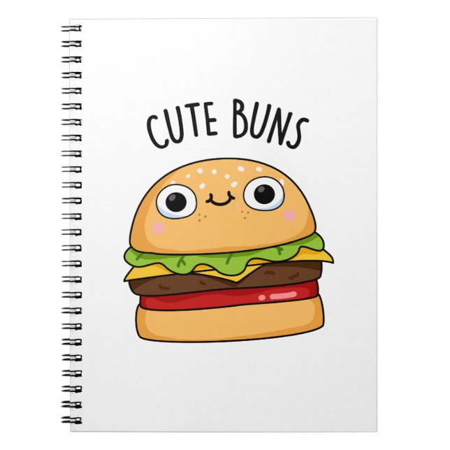 Caderno Espiral Buns Engraçados Burger Pun (Frente)