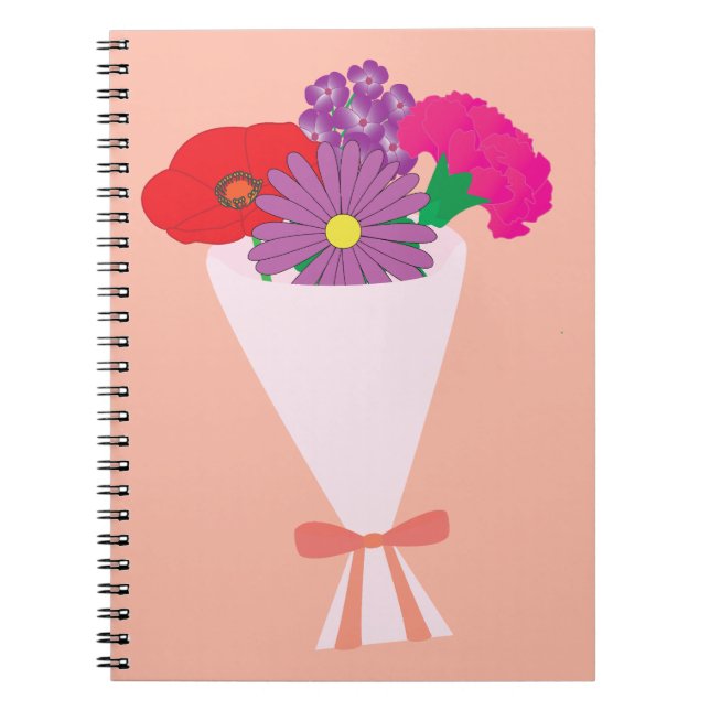 Caderno Espiral Buquê de Flores (Frente)