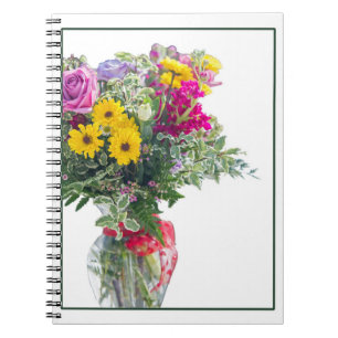 Caderno Espiral Buquê de Flores Cortadas