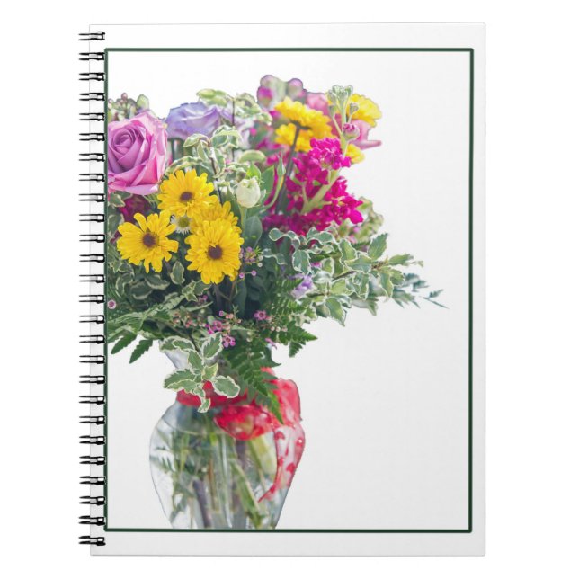 Caderno Espiral Buquê de Flores Cortadas (Frente)