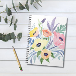 Caderno Espiral Buquê de Flores da Primavera | Aquarela Floral Bon