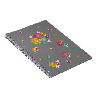 Caderno Espiral Buquê de Papel de Flor em Flor 3D 