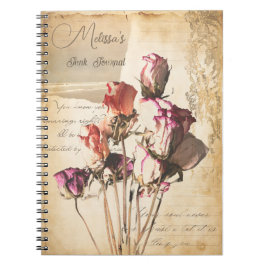 Caderno Espiral Buquê de safra feminina rosa