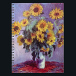 Caderno Espiral Buquê de Sunflower por Claude Monet, Vintage Art<br><div class="desc">Buquê de Girassóis (1881) por Claude Monet é uma pintura impressionista de arte floral morta. Flores amarelas florescentes do jardim. Um buquê do girassol da época de verão em um vaso. Sobre o artista: Claude Monet (1840-1926) foi o fundador do movimento de pintura impressionista francês, com a maioria de suas...</div>