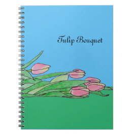 Caderno Espiral Buquê de Tulipas Deitado