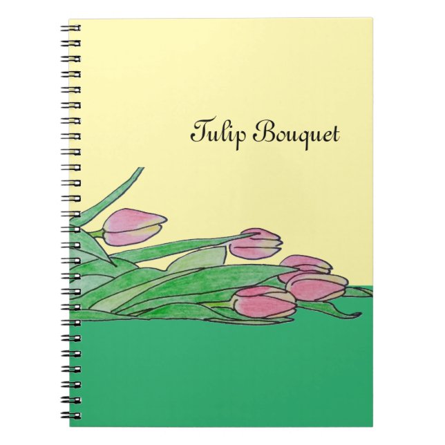 Caderno Espiral Buquê de Tulipas Deitado  (Frente)