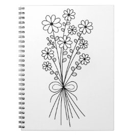 Caderno Espiral Buquê Floral Minimalista