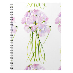 Caderno Espiral Buquê impermeável de flores aquáticas