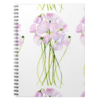 Caderno Espiral Buquê impermeável de flores aquáticas