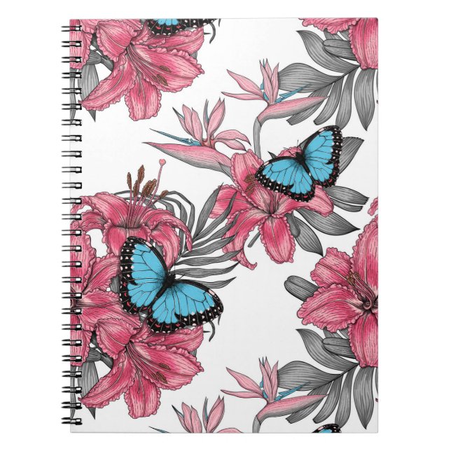 Caderno Espiral Buquê tropical (Frente)