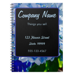 Caderno Espiral Buquês de Hydrangeas Azuis
