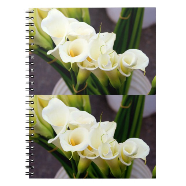 Caderno Espiral buquês do notebook de lírios calla (Frente)