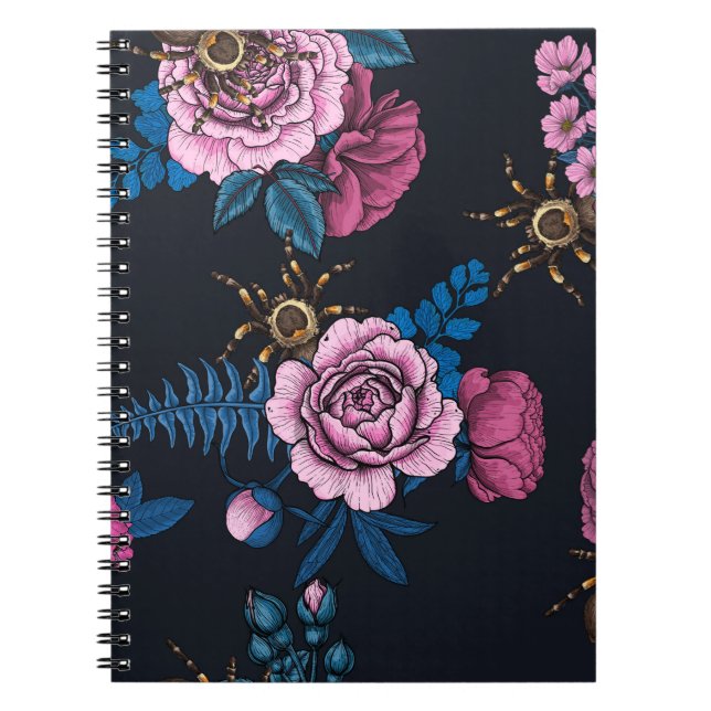 Caderno Espiral Buquês e tarântula 2 (Frente)