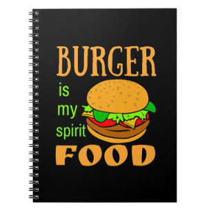 Caderno Espiral Burger é meu hambúrguer de comida espirituosa